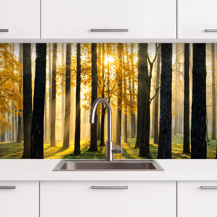 Keuken achterwand - Bos - Zon - Bomen - Gras - Landschap - Natuur — 3