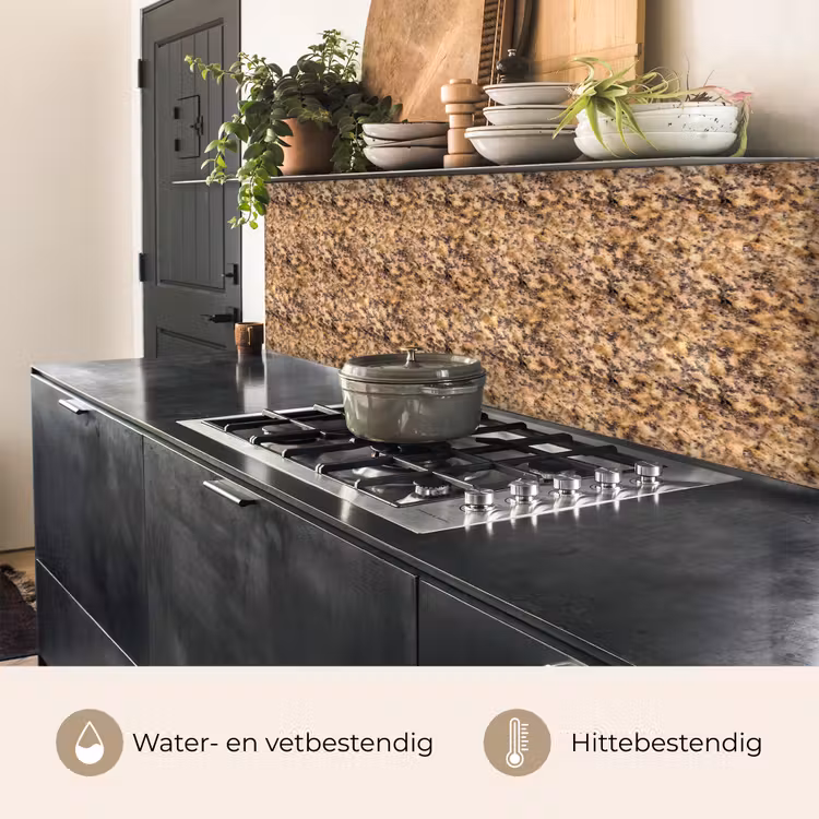 Keuken achterwand - Bruin - Roze - Graniet — 5