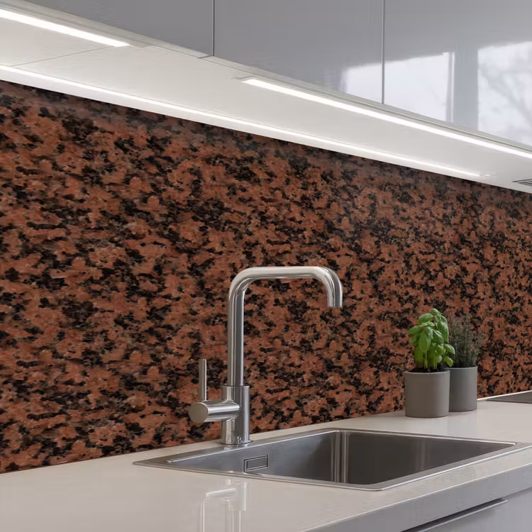 Keuken achterwand - Graniet - Rood - Zwart — 2