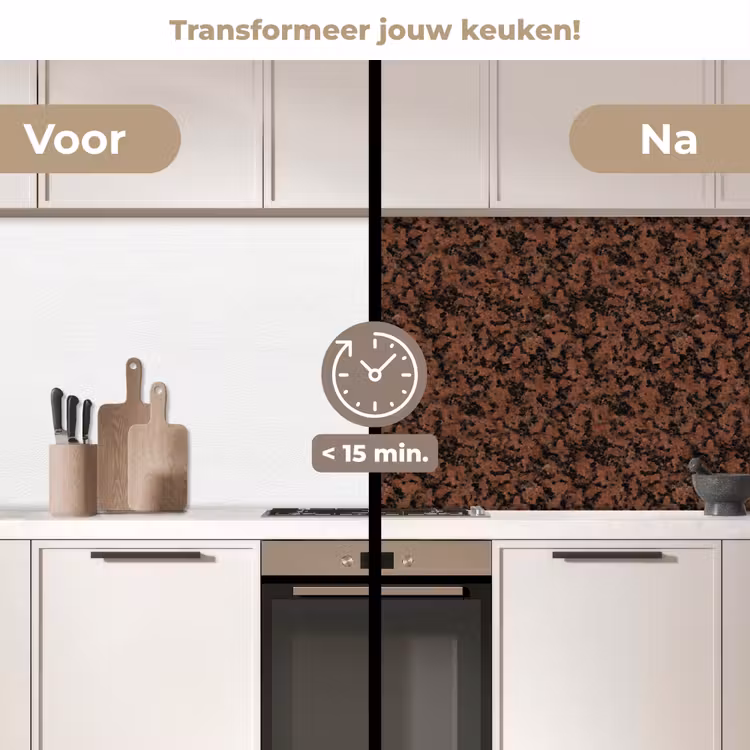 Keuken achterwand - Graniet - Rood - Zwart — 3