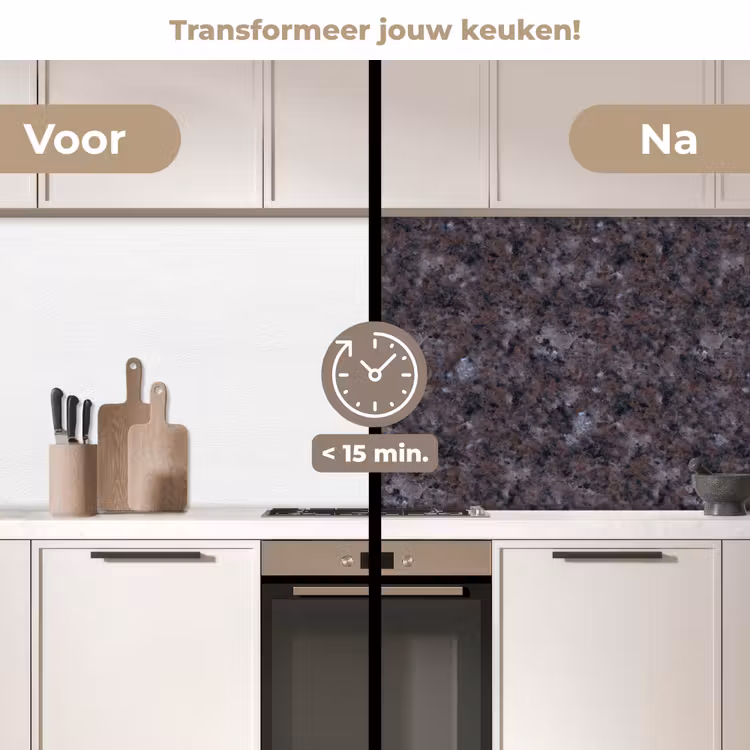 Keuken achterwand - Graniet - Zwart - Grijs - Vlekken — 3