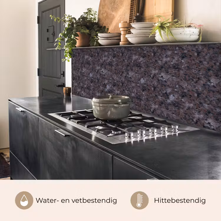 Keuken achterwand - Graniet - Zwart - Grijs - Vlekken — 5