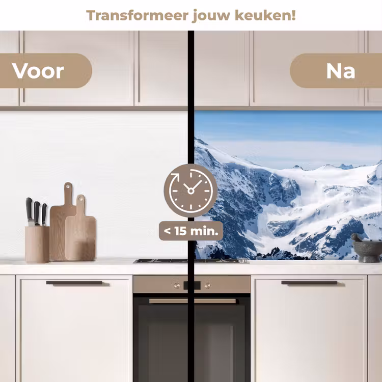 Keuken achterwand - Landschap - Bergen - Sneeuw - Wit — 3