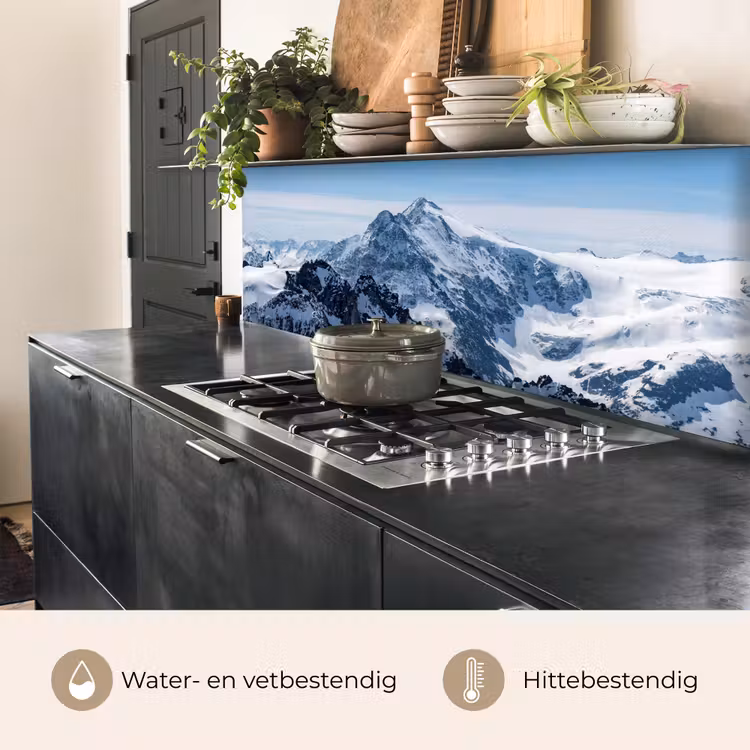 Keuken achterwand - Landschap - Bergen - Sneeuw - Wit — 5