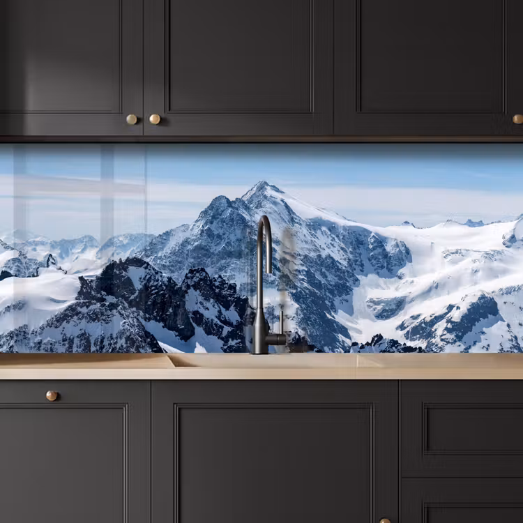 Keuken achterwand - Landschap - Bergen - Sneeuw - Wit — 6