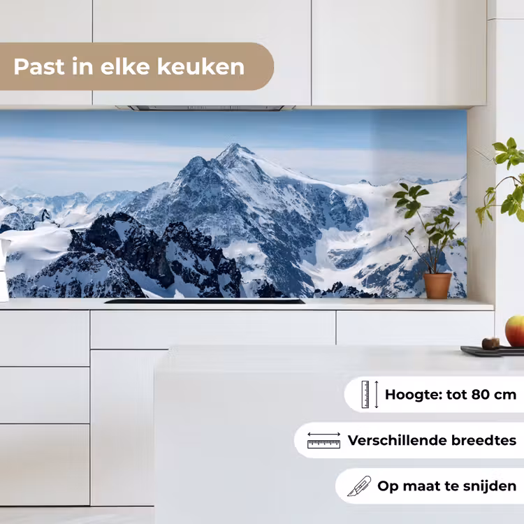 Keuken achterwand - Landschap - Bergen - Sneeuw - Wit — 7