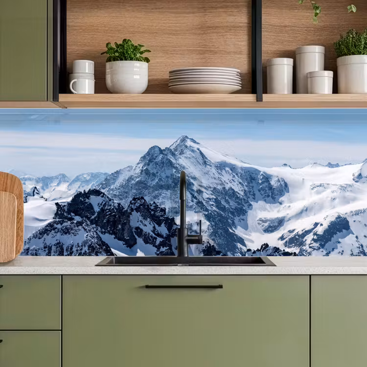 Keuken achterwand - Landschap - Bergen - Sneeuw - Wit — 8