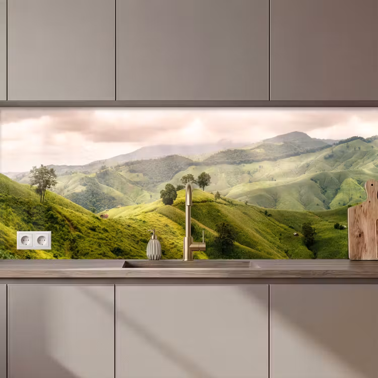 Keuken achterwand - Landschap - Heuvels - Groen — 1