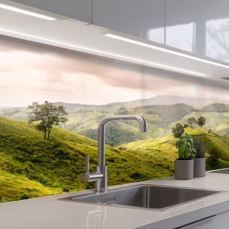 Keuken achterwand - Landschap - Heuvels - Groen — 2