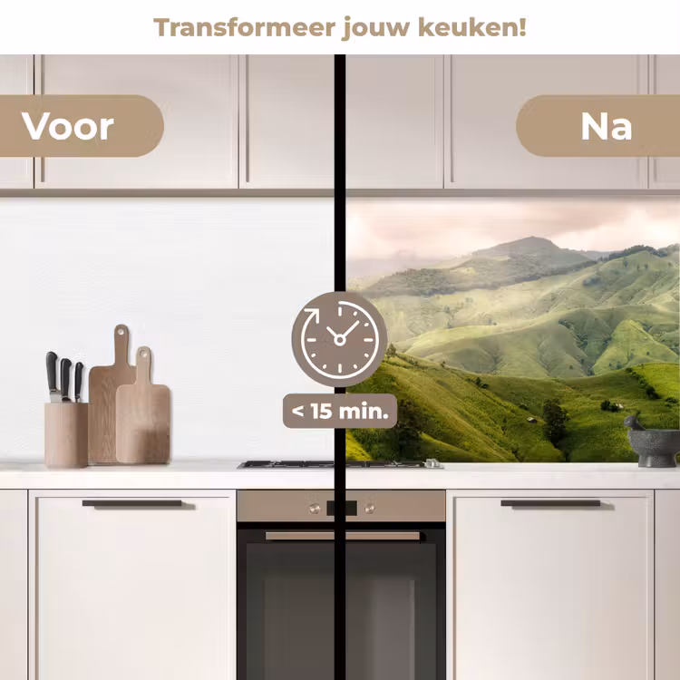 Keuken achterwand - Landschap - Heuvels - Groen — 3
