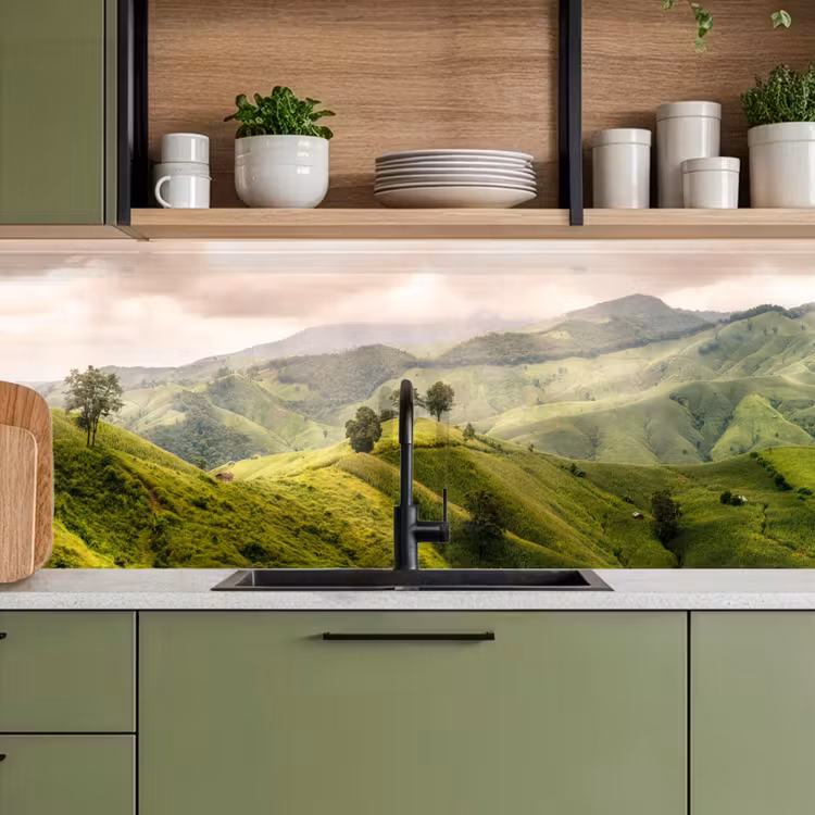 Keuken achterwand - Landschap - Heuvels - Groen — 8
