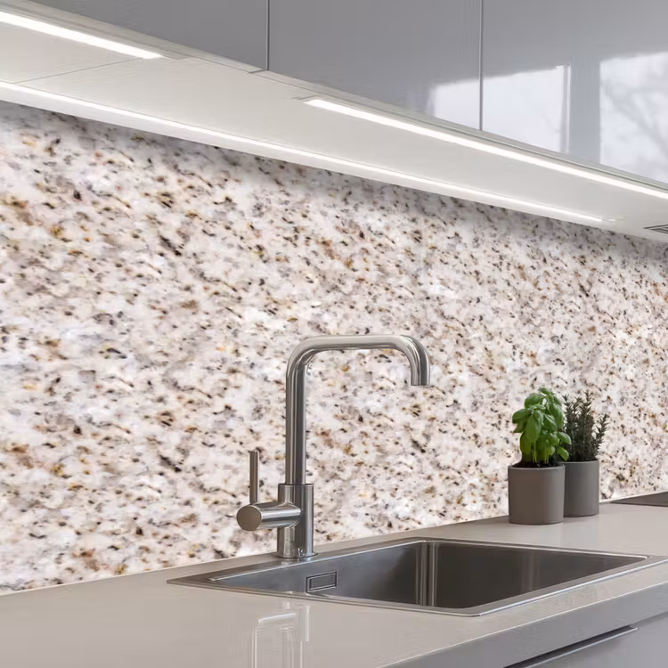 Keuken achterwand - Wit - Bruin - Graniet — 2