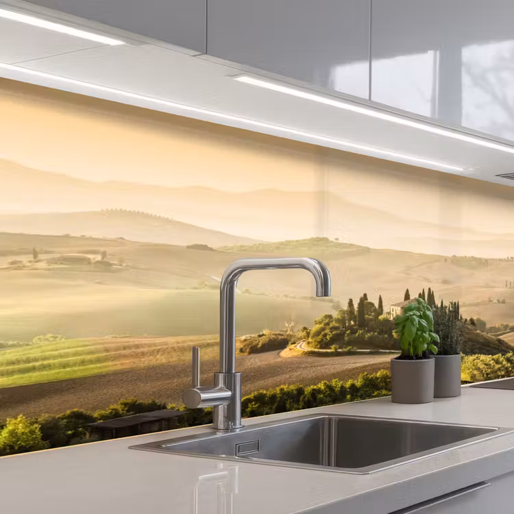 Keuken achterwand - Landschap - Toscane - Ochtendlicht — 2