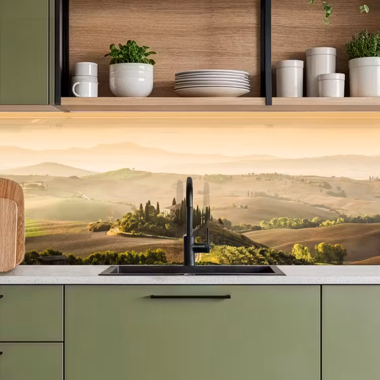 Keuken achterwand - Landschap - Toscane - Ochtendlicht — 8