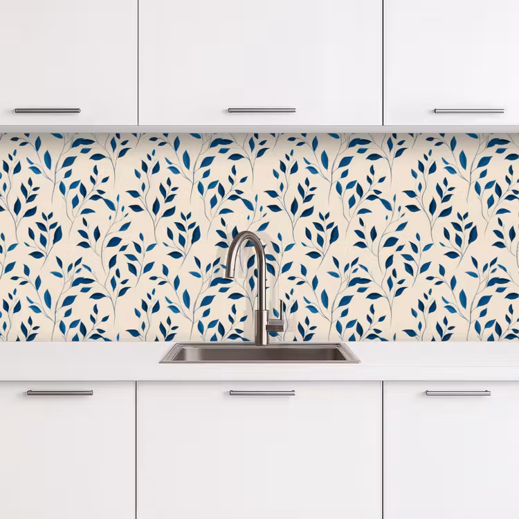 Keuken achterwand - Patroon - Blauw- Beige — 4