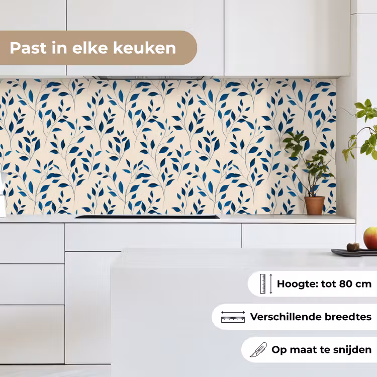Keuken achterwand - Patroon - Blauw- Beige — 7