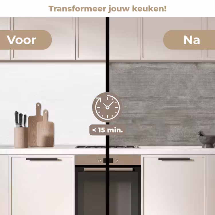 Keuken achterwand - Patroon - Beton - Grijs — 3