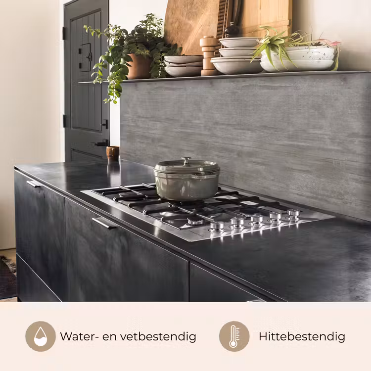 Keuken achterwand - Patroon - Beton - Grijs — 5