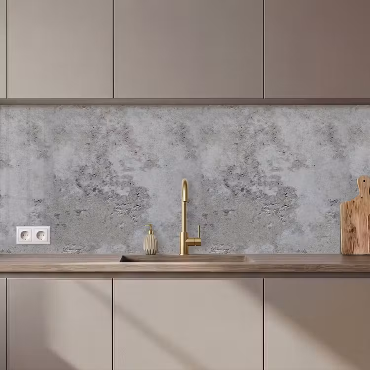Keuken achterwand - Patroon - Grijs - Oud - Beton — 1