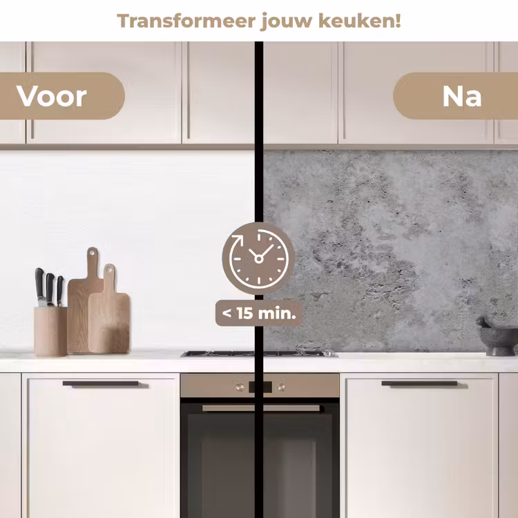Keuken achterwand - Patroon - Grijs - Oud - Beton — 3