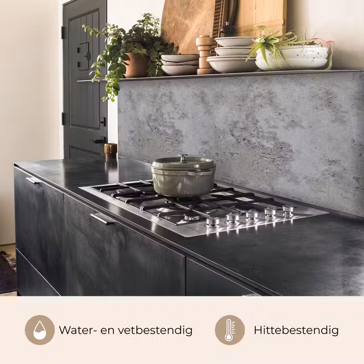 Keuken achterwand - Patroon - Grijs - Oud - Beton — 5