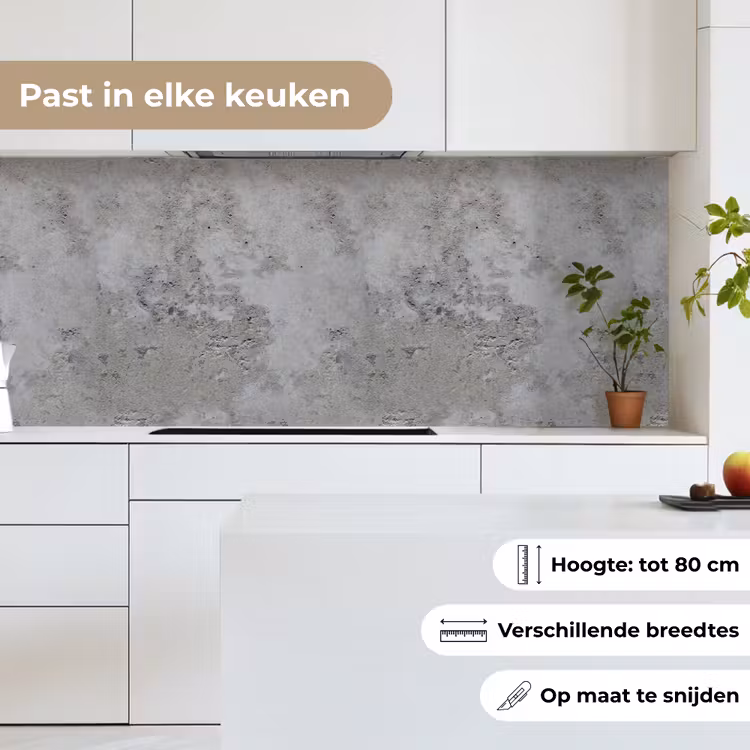 Keuken achterwand - Patroon - Grijs - Oud - Beton — 7