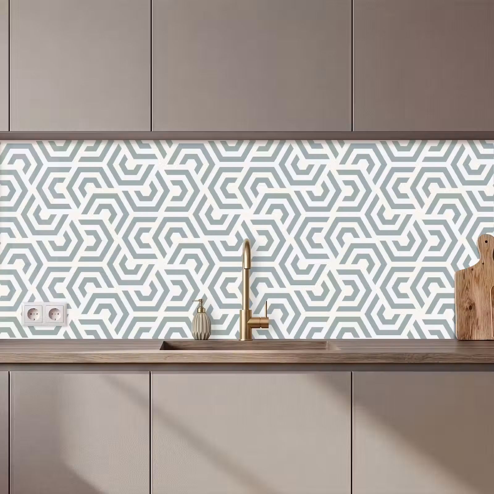 Keuken achterwand - Design - Lijn - Patroon - Groen — 1