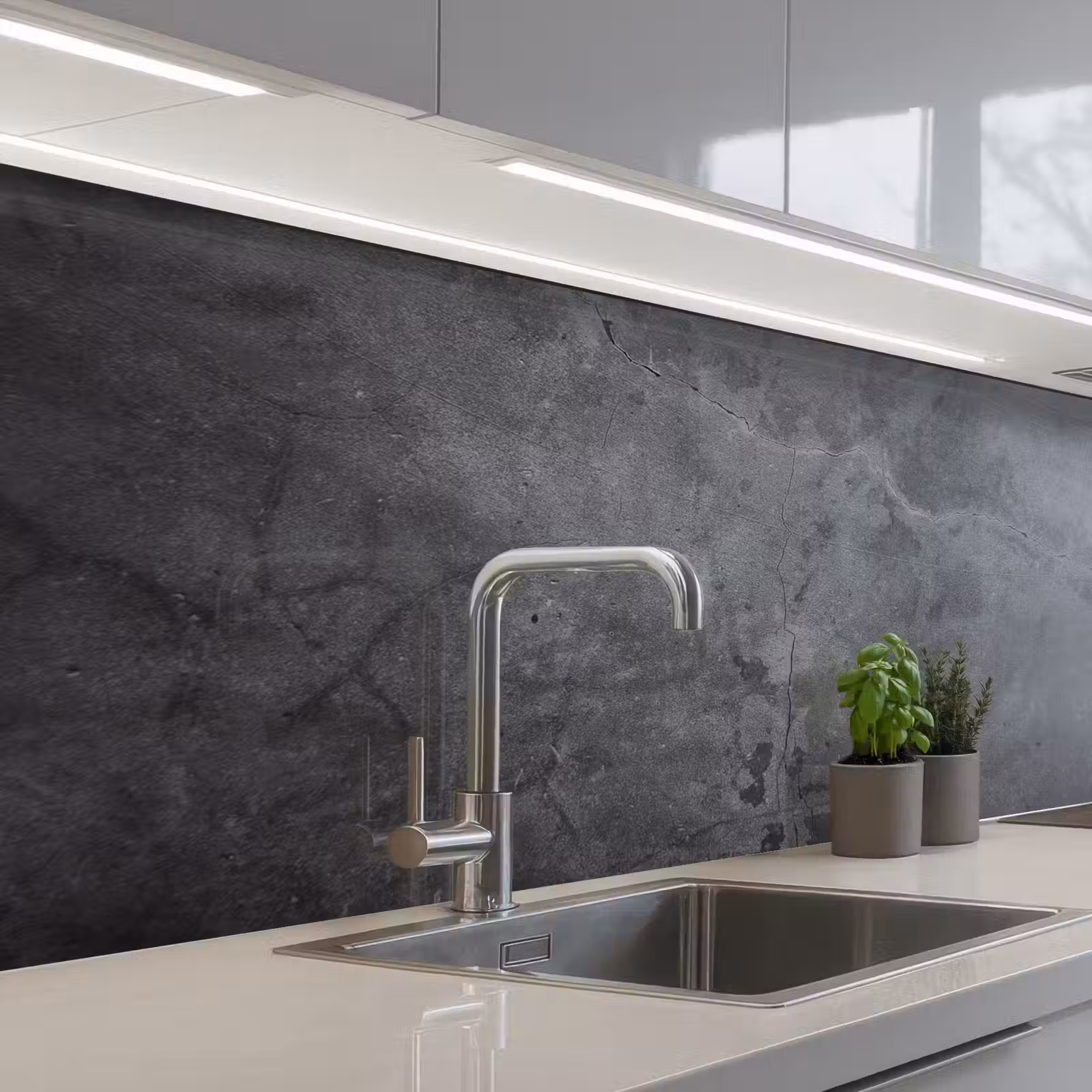 Keuken achterwand - Schaduwspel op Beton — 1