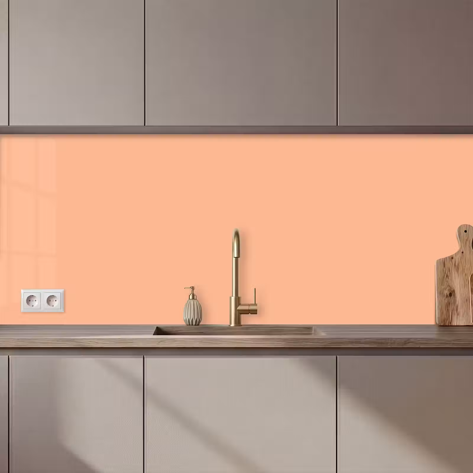 Keuken achterwand - Abrikoos - Roze - Pastel - Effen - Kleur — 1