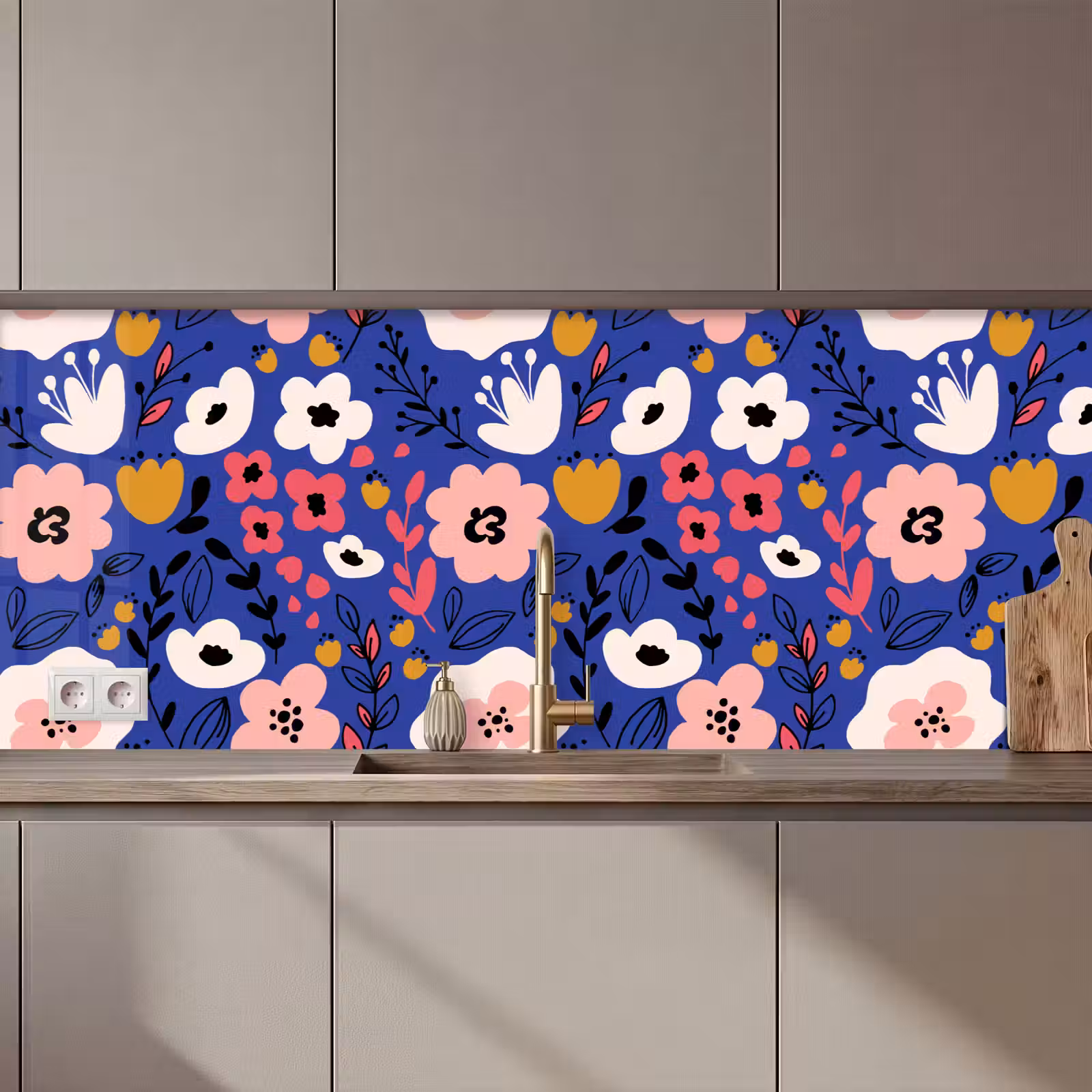 Keuken achterwand - Bloemen - Bladeren - Patronen — 1