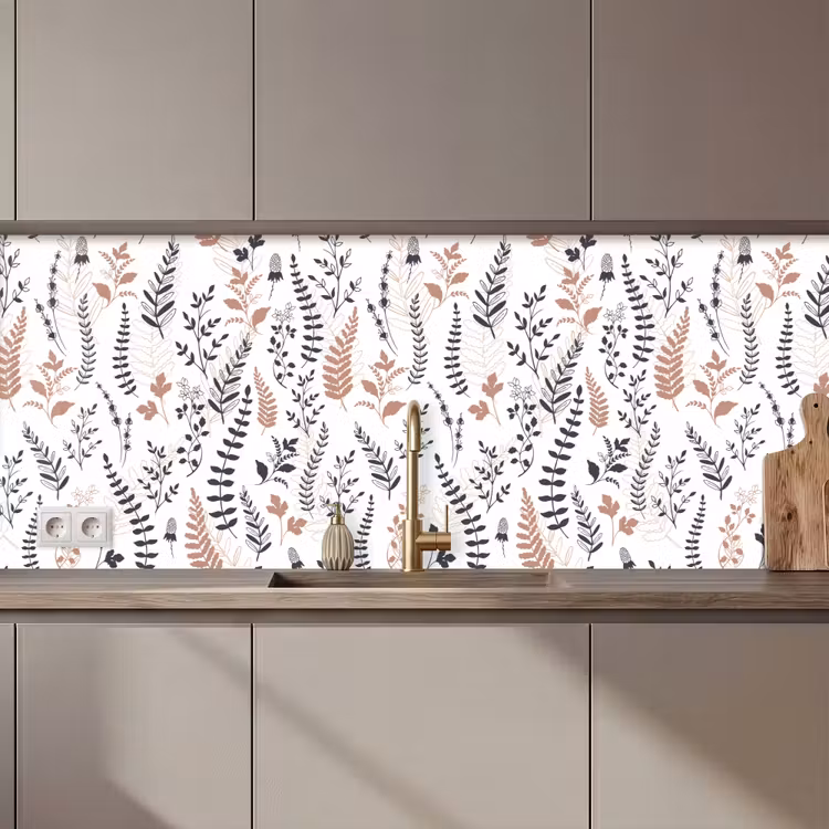 Keuken achterwand - Bladeren - Bloemen - Design — 1
