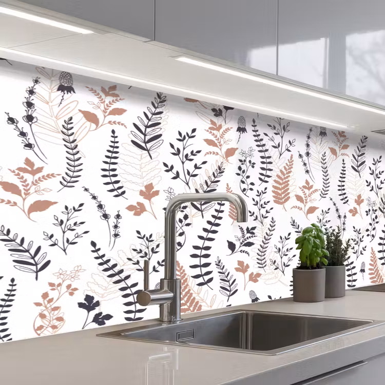 Keuken achterwand - Bladeren - Bloemen - Design — 2