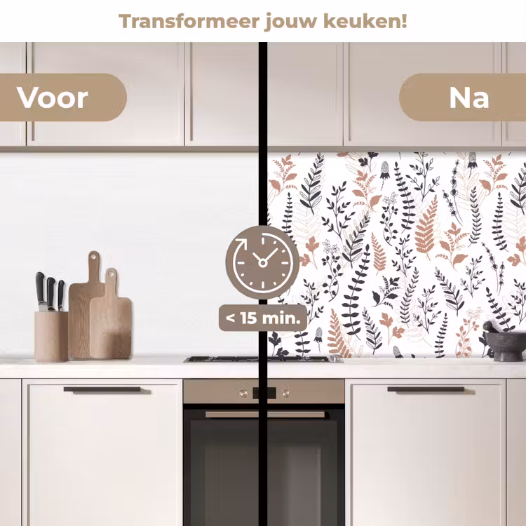 Keuken achterwand - Bladeren - Bloemen - Design — 3