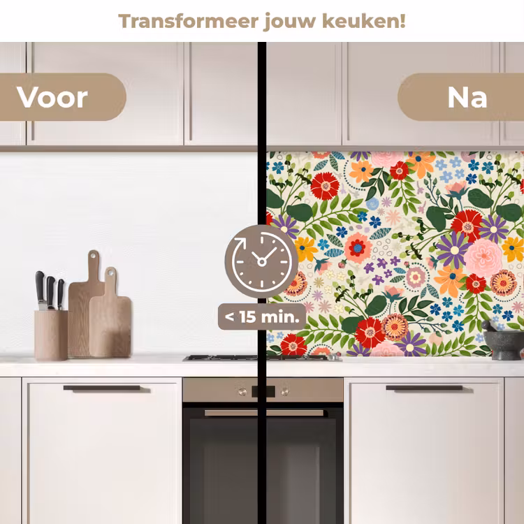 Keuken achterwand - Bladeren - Bloemen - Design — 3