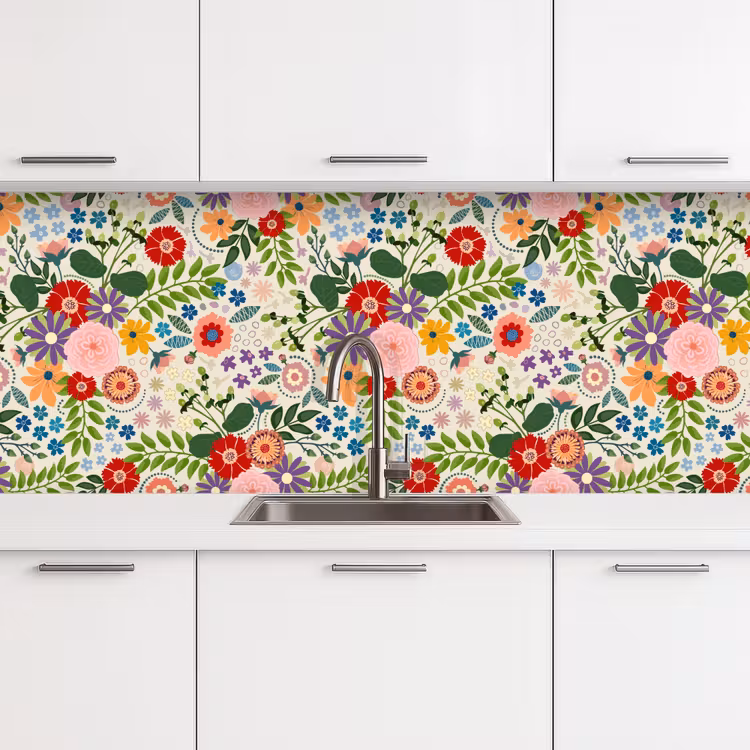 Keuken achterwand - Bladeren - Bloemen - Design — 4