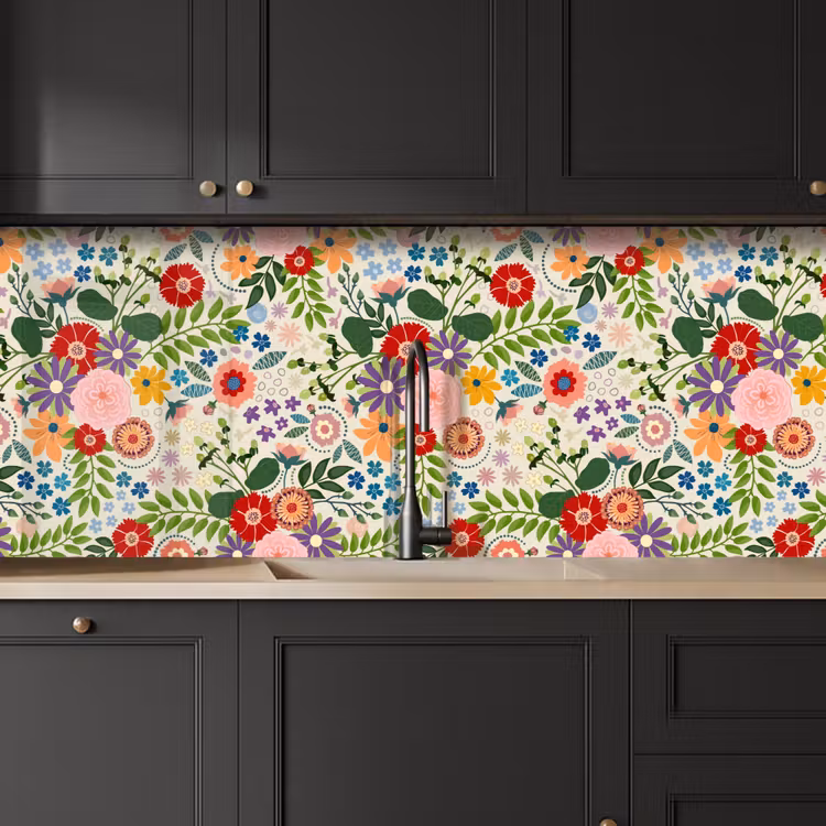 Keuken achterwand - Bladeren - Bloemen - Design — 6