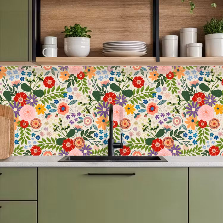 Keuken achterwand - Bladeren - Bloemen - Design — 8