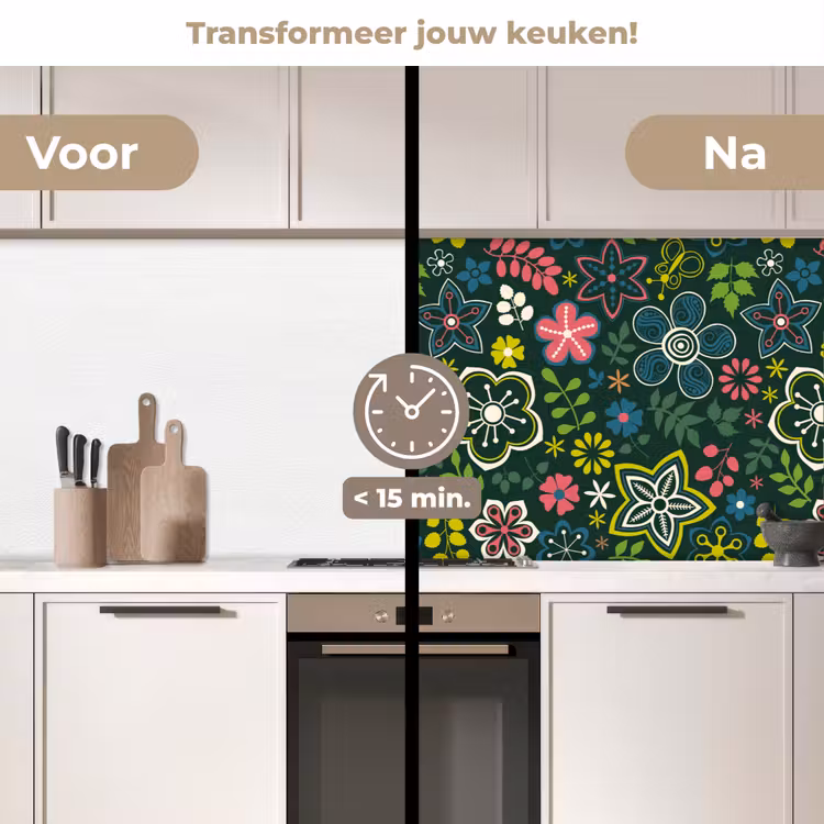 Keuken achterwand - Bladeren - Patronen - Bloemen — 3