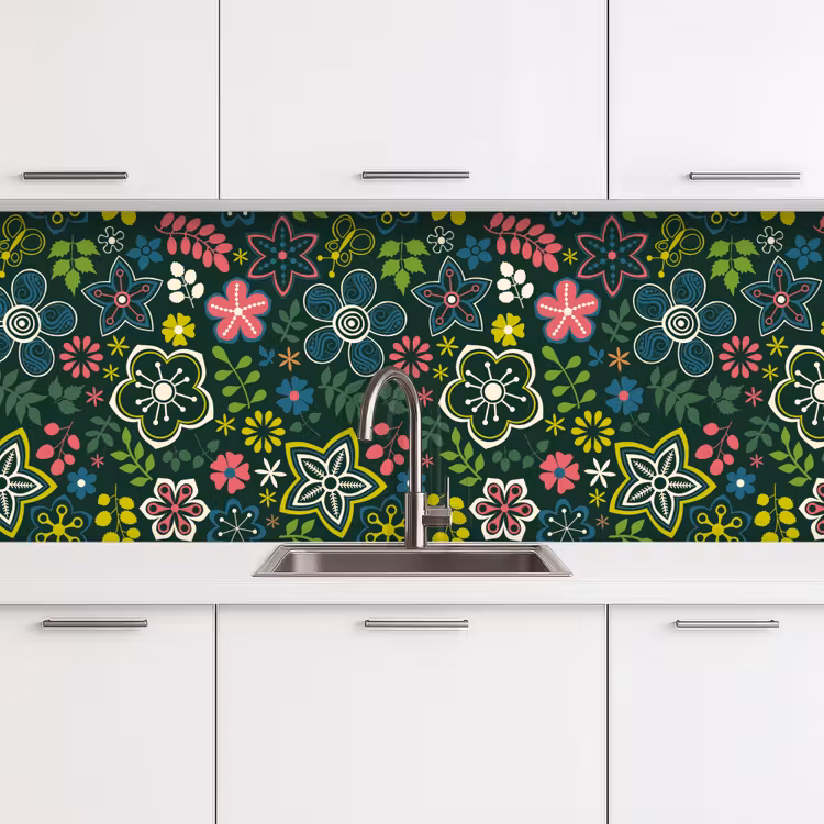 Keuken achterwand - Bladeren - Patronen - Bloemen — 4