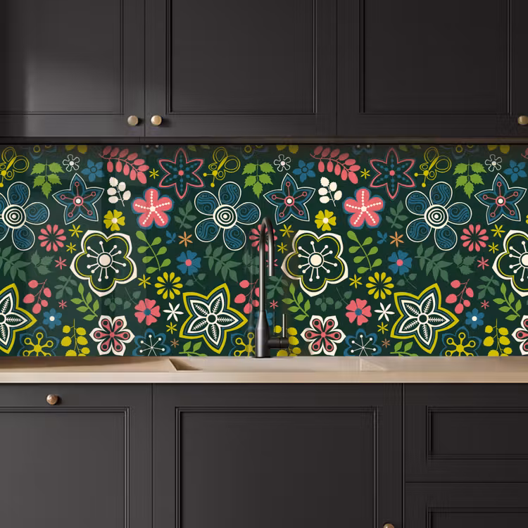 Keuken achterwand - Bladeren - Patronen - Bloemen — 6