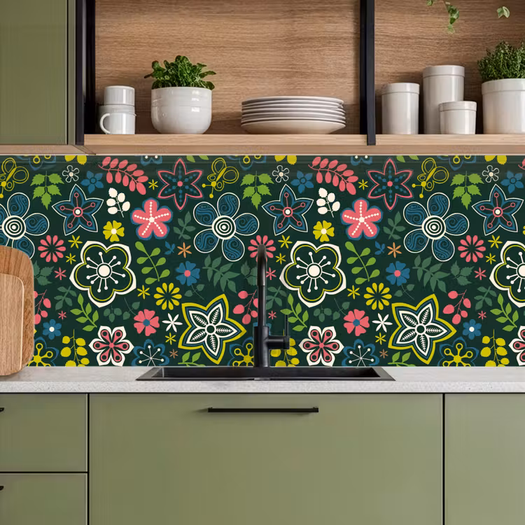 Keuken achterwand - Bladeren - Patronen - Bloemen — 8