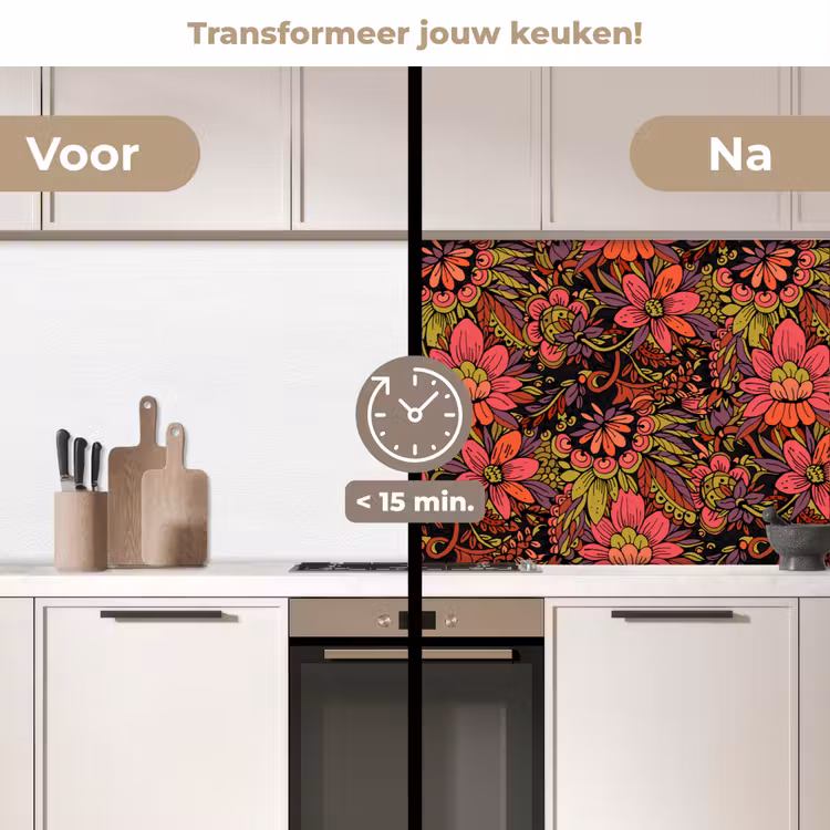 Keuken achterwand - Bloemen - Bladeren - Design — 3