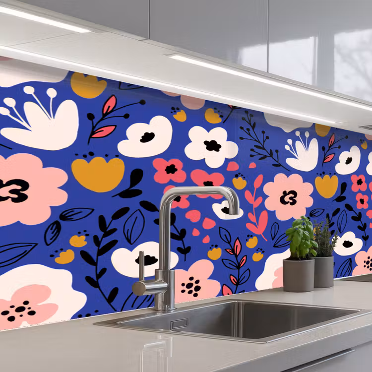 Keuken achterwand - Bloemen - Bladeren - Patronen — 2