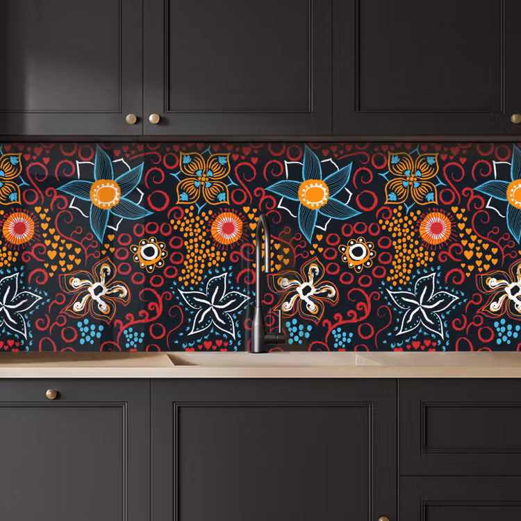 Keuken achterwand - Bloemen - Rood - Patronen — 6