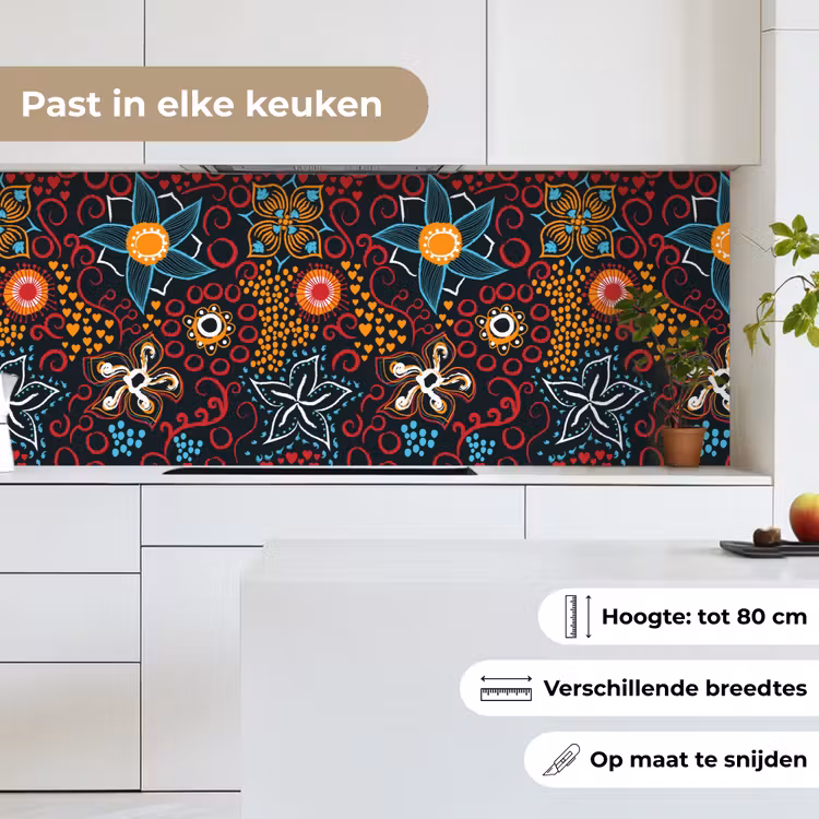 Keuken achterwand - Bloemen - Rood - Patronen — 7