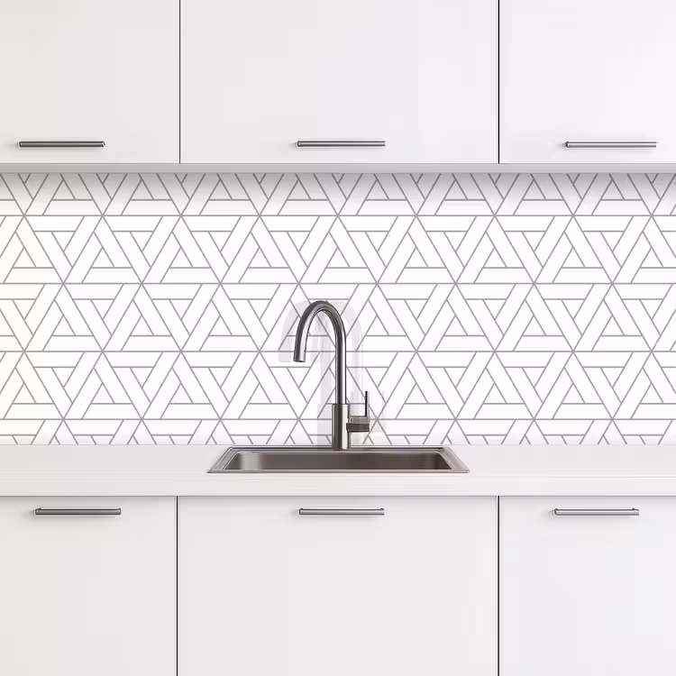 Keuken achterwand - Design - Lijn - Patroon - Zwart - Wit — 4