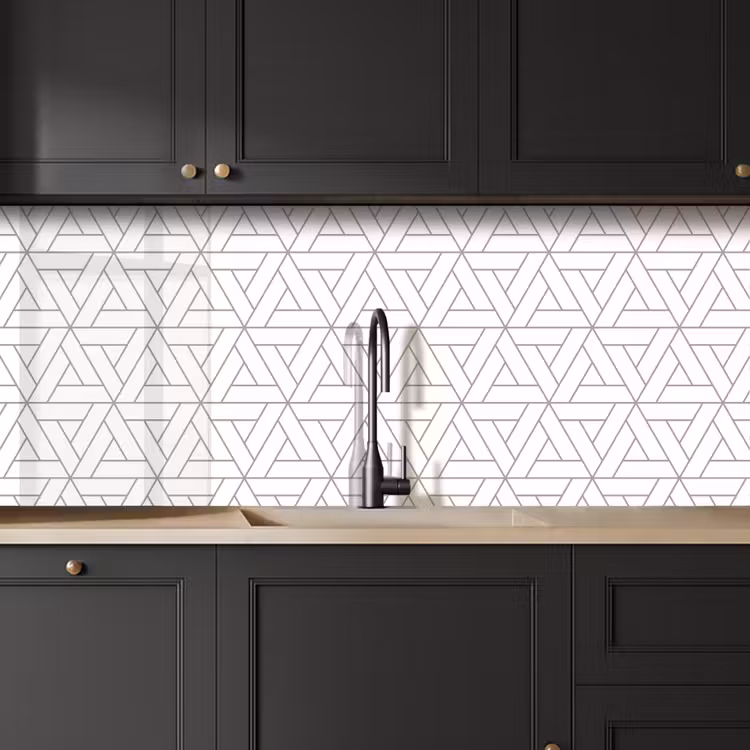 Keuken achterwand - Design - Lijn - Patroon - Zwart - Wit — 6