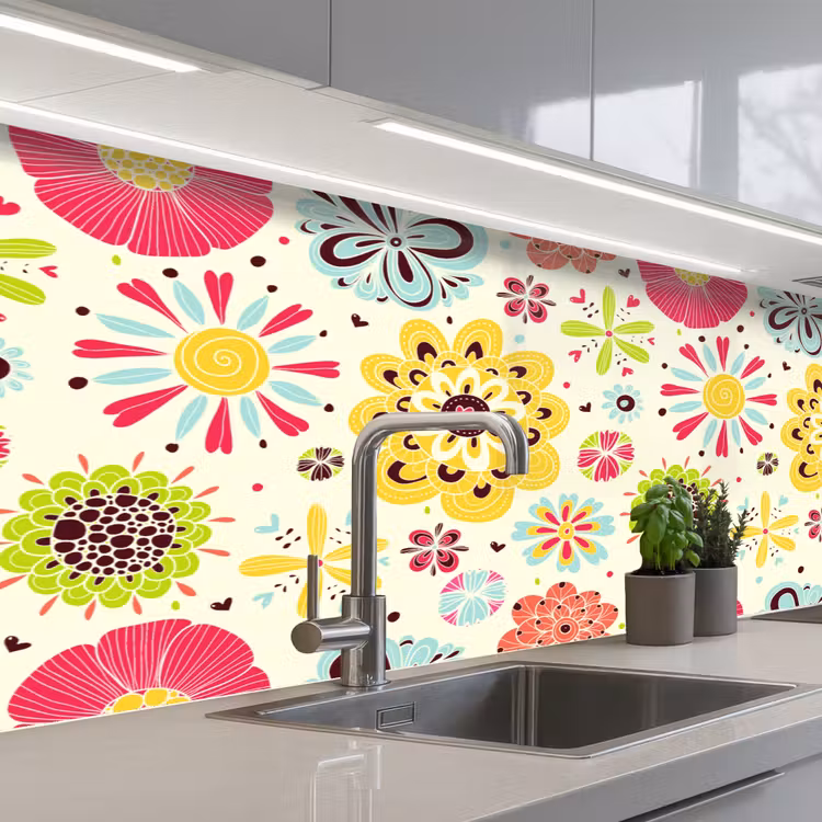 Keuken achterwand - Hart - Bloemen - Patronen — 2