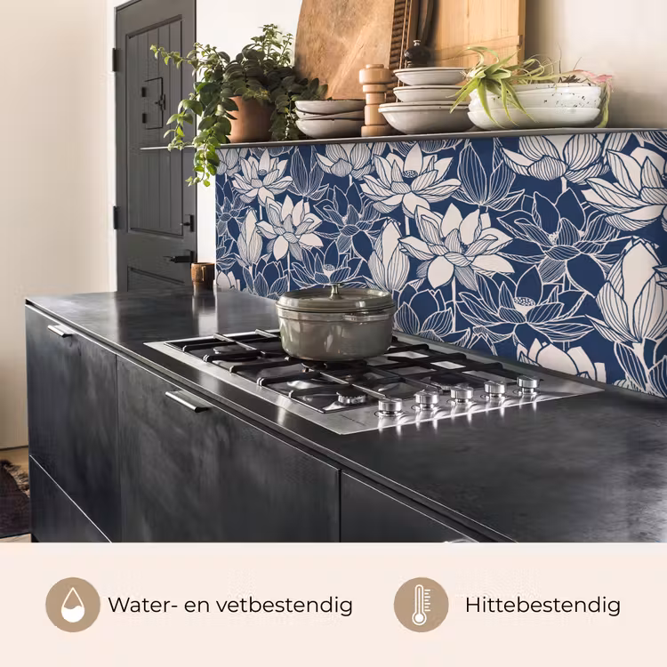 Keuken achterwand - Lotus - Blauw - Patronen — 5