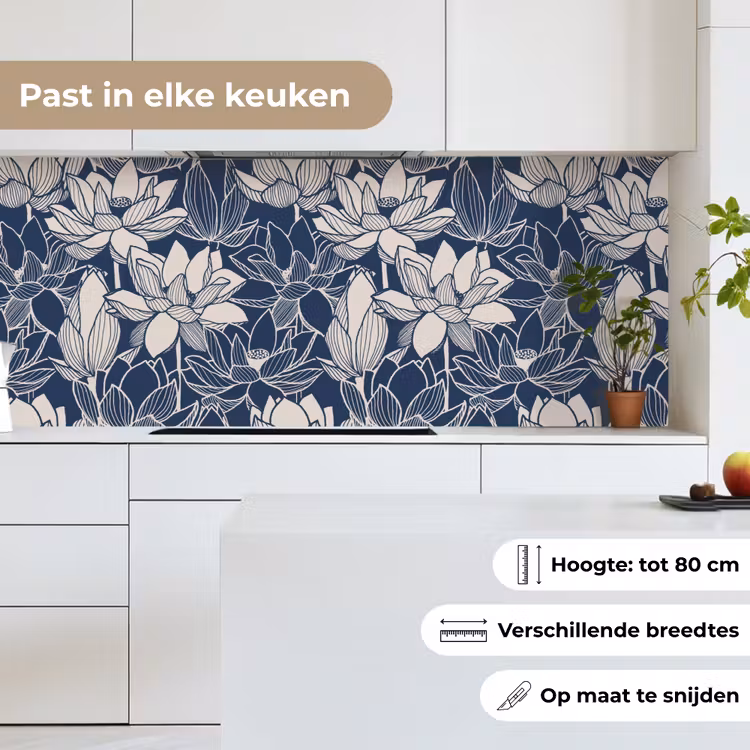Keuken achterwand - Lotus - Blauw - Patronen — 7